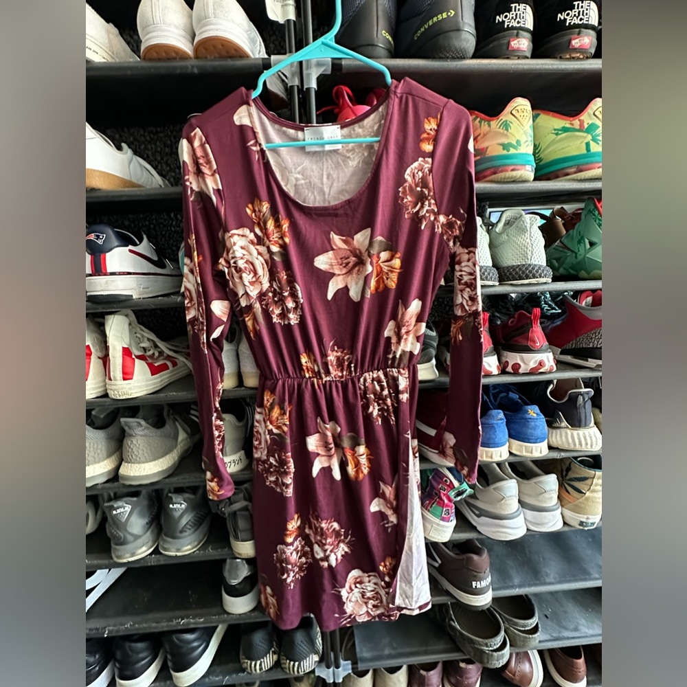 French Grey Floral Dress